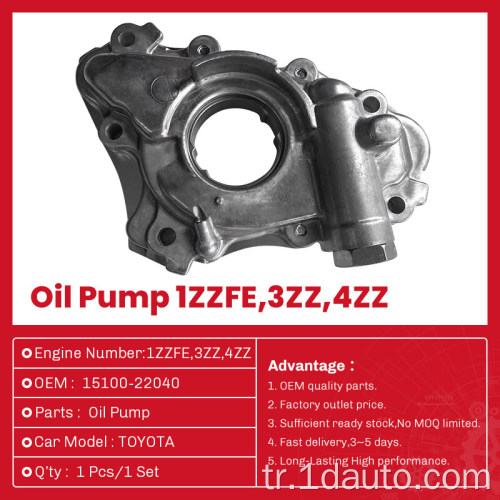 Toyota Motor Yağı Pompası 1zzffe 3ZZ 4ZZ 15100-22040